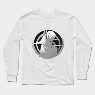 Abstract Portrait in Silver Circles No. 603 Long Sleeve T-Shirt